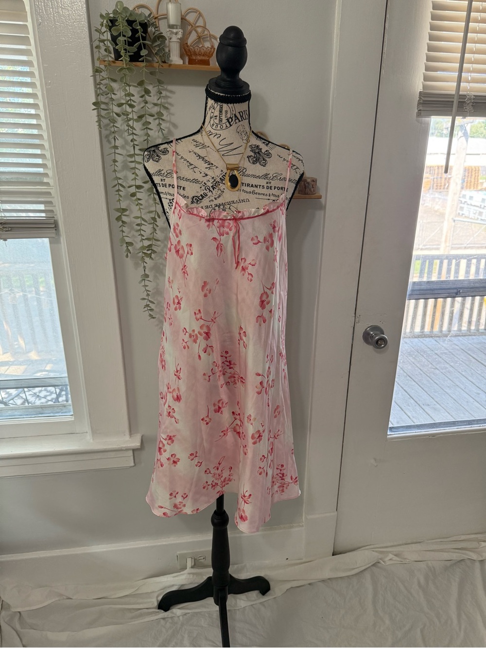 Avon Y2K cherry blossom slip dress size L